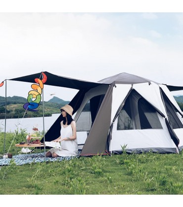 JTYX Campingzelt mit Überzelt Kuppelzelt für 5-8 Personen wasserdichtes winddichtes sofortiges Familienzelt mit Mesh-Fenstern tragbares Kabinenzelt doppellagig für Wandern und Outdoor - B0B1V1LPPX