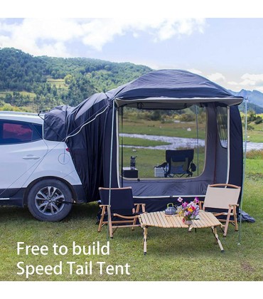 QHYTL Free to Build Car Tent Automatic Big Space SUV-Zelt doppelter Schutz geringer Windwiderstand Heckklappenzelt UV-Schutzbeschichtung wasserdicht für Camping SUV Limousine - B0B3RPCQFZ
